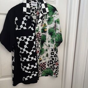 Black and White Patterned Men's Shirt